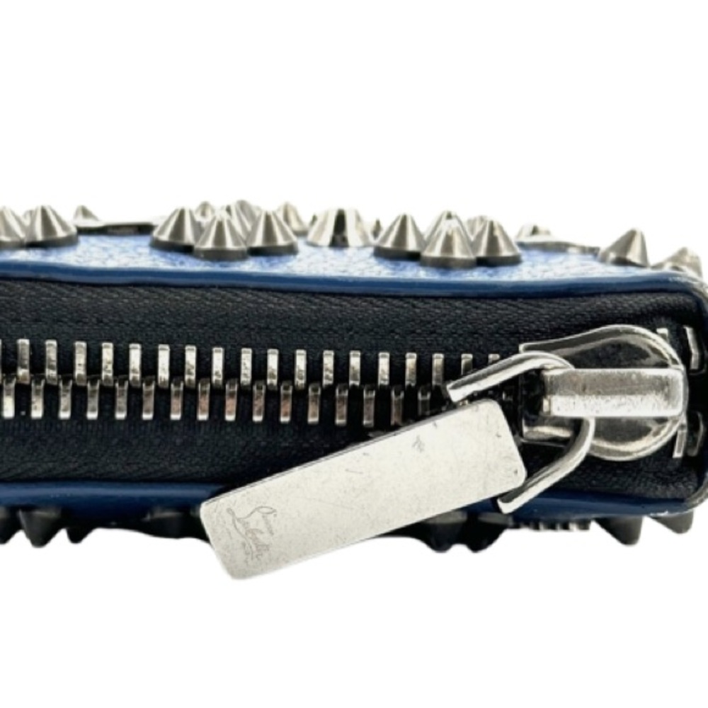 Christian Louboutin Blue Studded Wallet - Picture 5 of 11